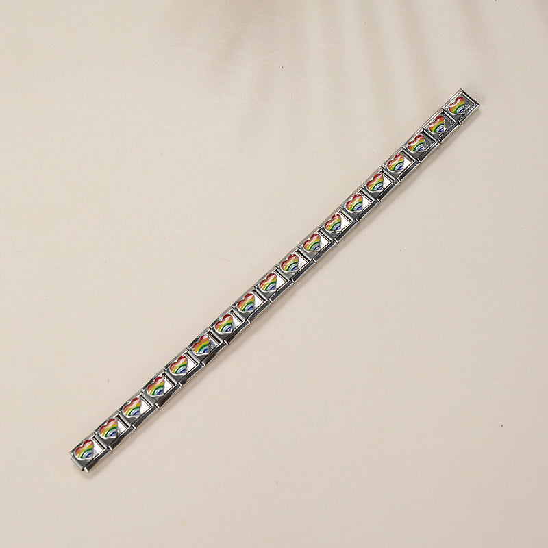 Bracciale geometrico unisex in acciaio inossidabile placcato oro