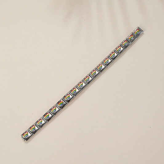 Pulsera geométrica de acero inoxidable chapado en oro, unisex