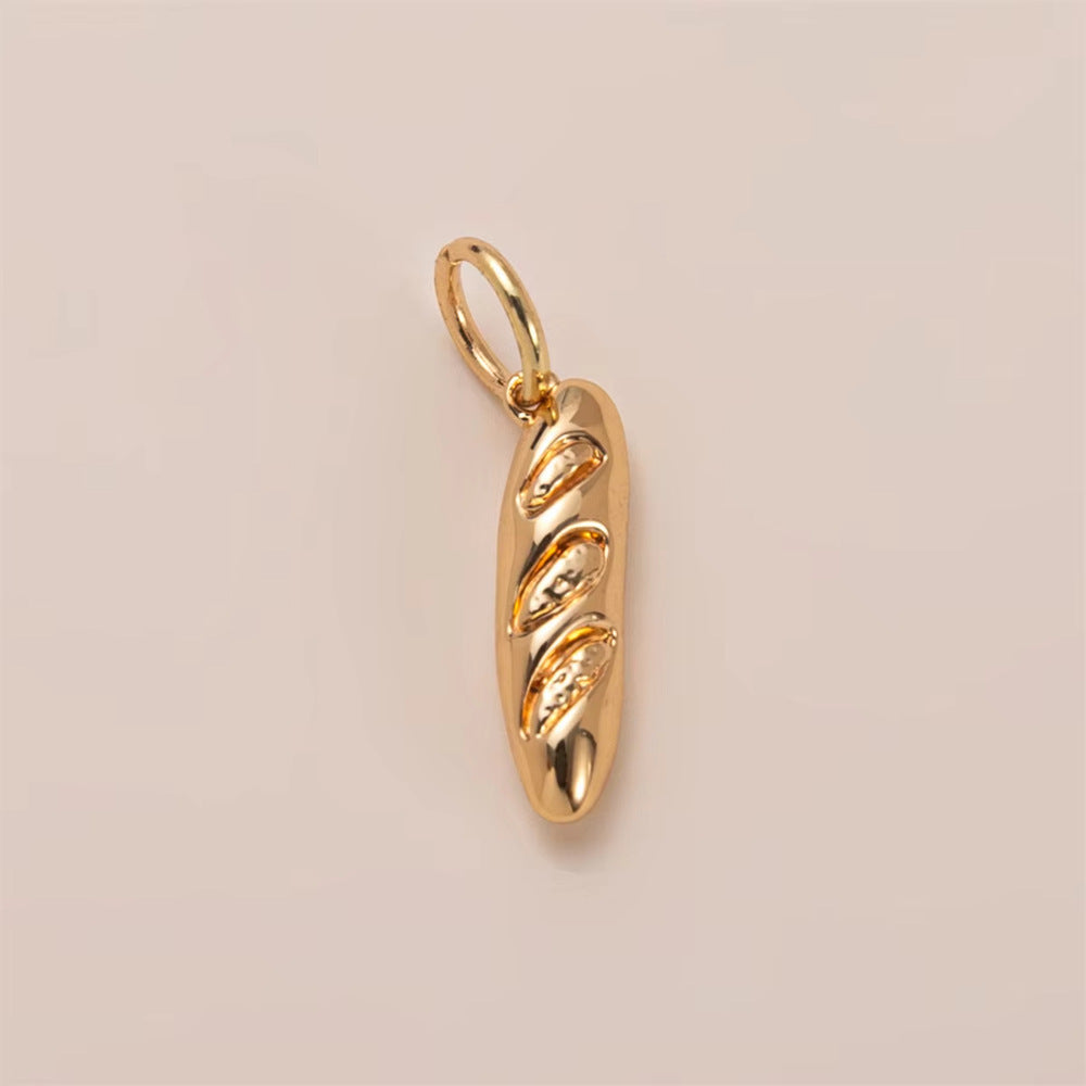 Minimalist Luxury Gold Plated Brass Geometric Plant Pendant with Cubic Zirconia for Unisex