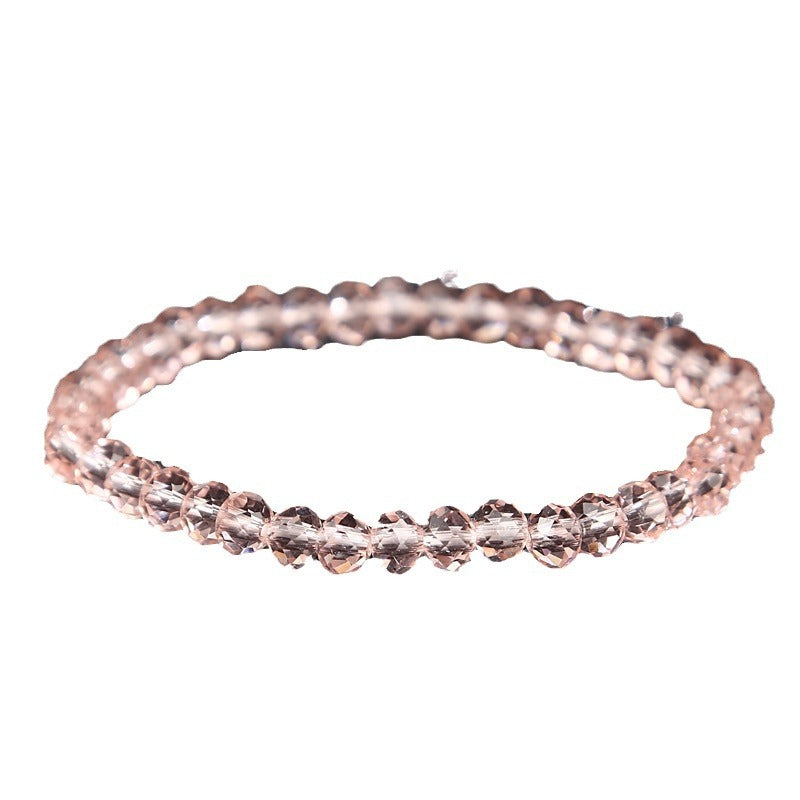 Sweet Minimalist Geometric Round Crystal Bracelet for Women