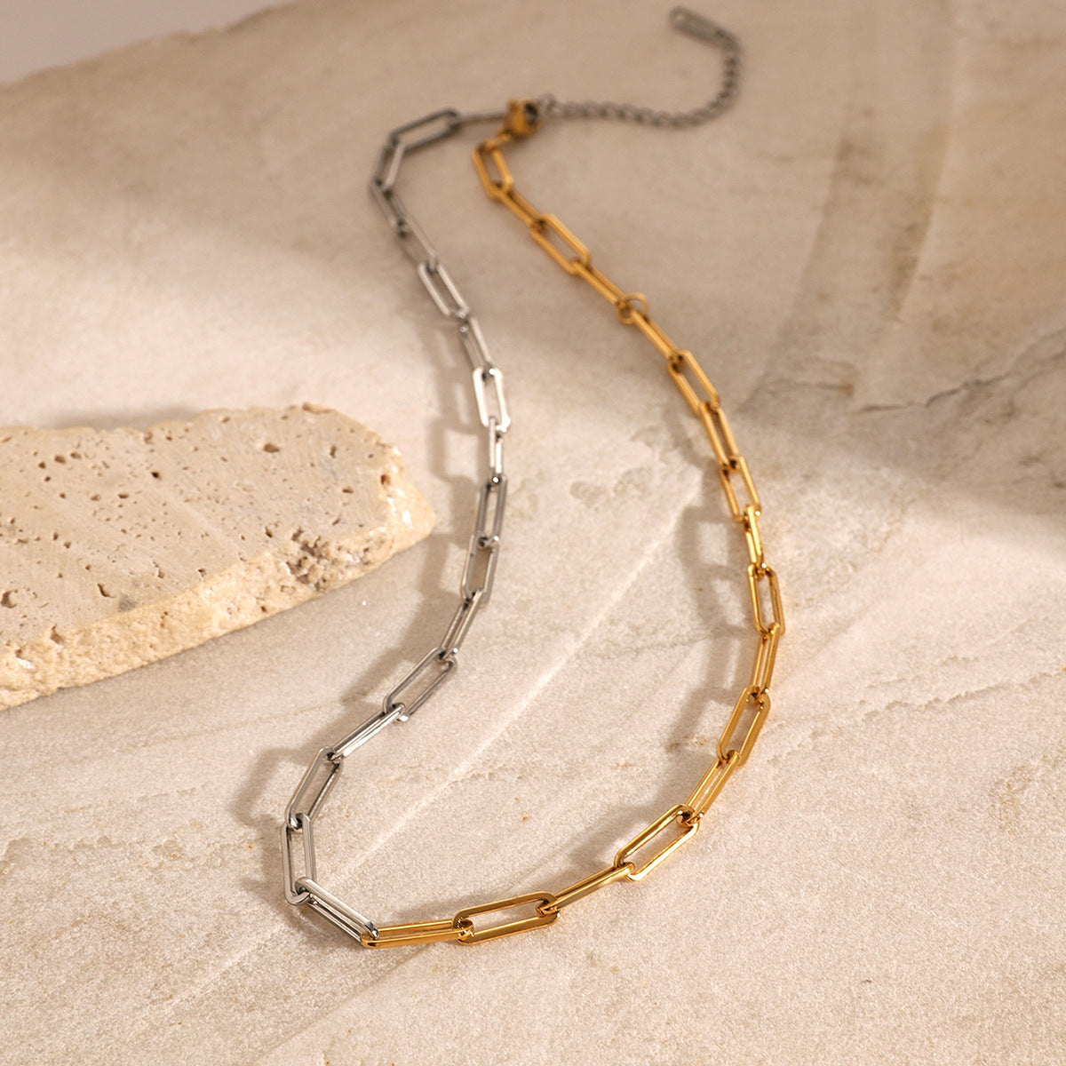 Geometric Stainless Steel Plated Necklace with Titanium Steel Pendant for Women