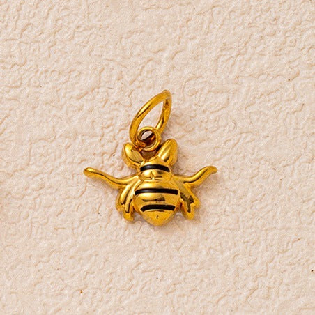 Vintage 18K Gold Plated Stainless Steel Animal Pendant Charm Bar for Women