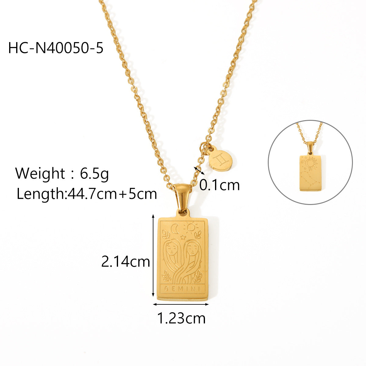 Collana con Ciondolo Costellazione Zodiacale Stile Ins da Donna in Acciaio al Titanio con Finitura Placcata