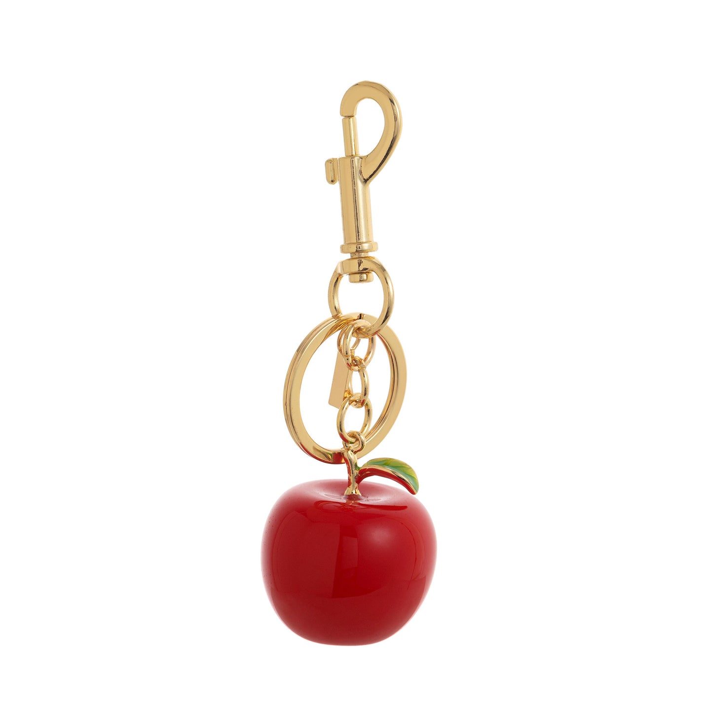 Sweet Gold Plated Brass Cartoon Strawberry Charm Bar Bag Pendant Keychain for Women