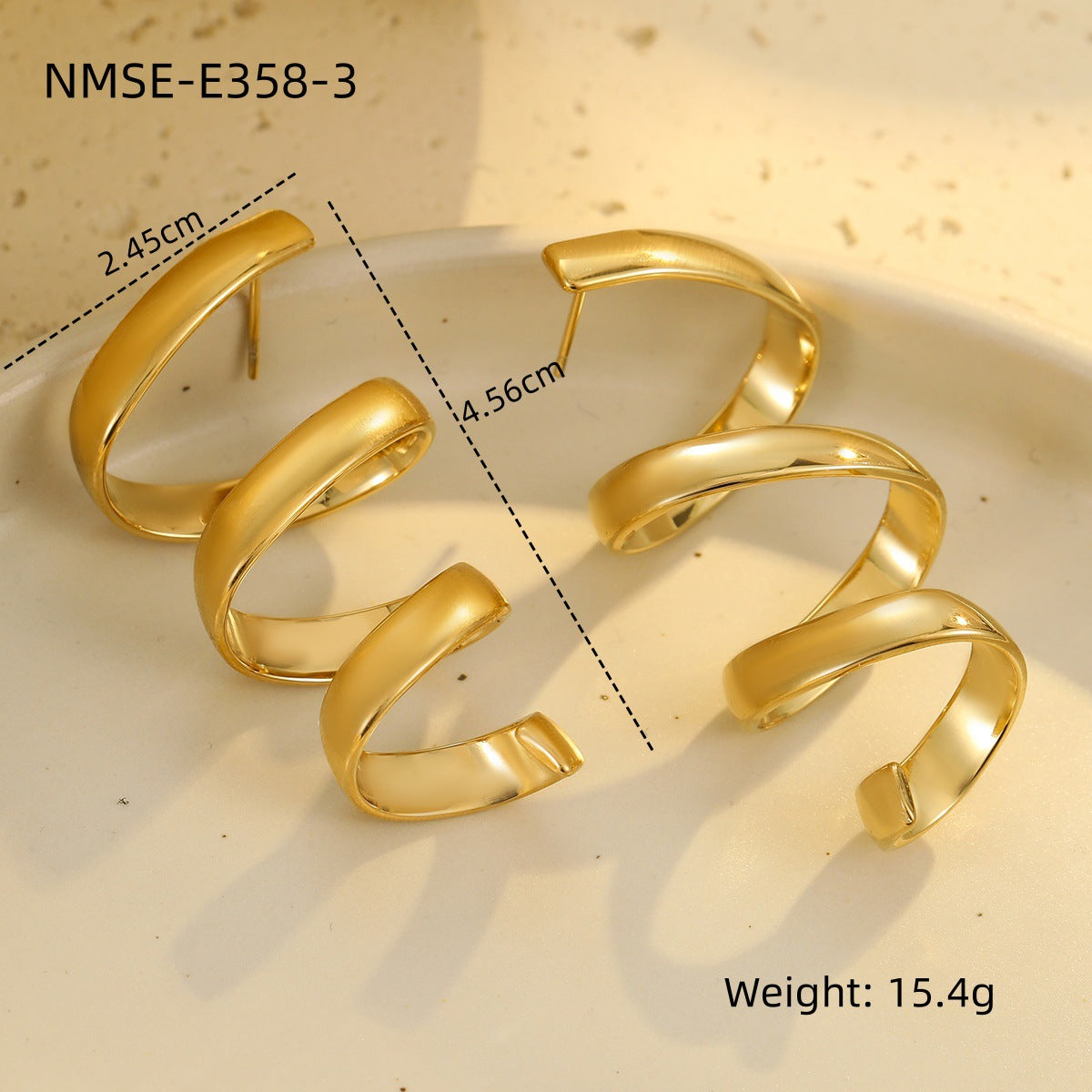 Minimalist Retro Spiral Geometric Stainless Steel Ear Studs for Women with Plated Finish