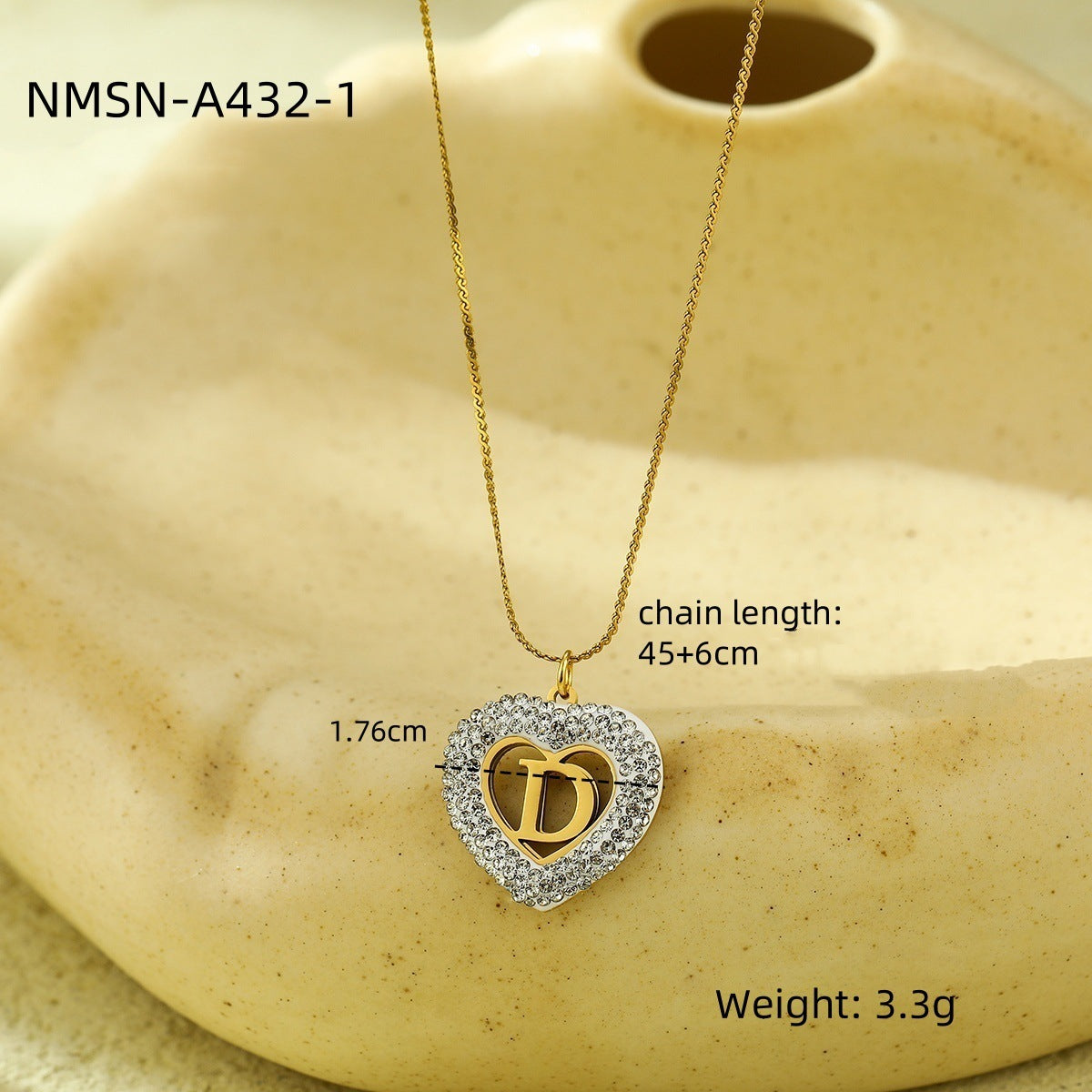 Collar de Acero Inoxidable con Colgante de Corazón de Moda con Incrustaciones de Zirconia para Mujer, Cadena Minimalista a la Clavícula con Acabado Chapado