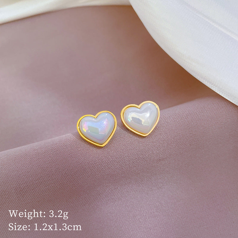 Minimalist Sweet Geometric Titanium Steel Plated Stud Earrings