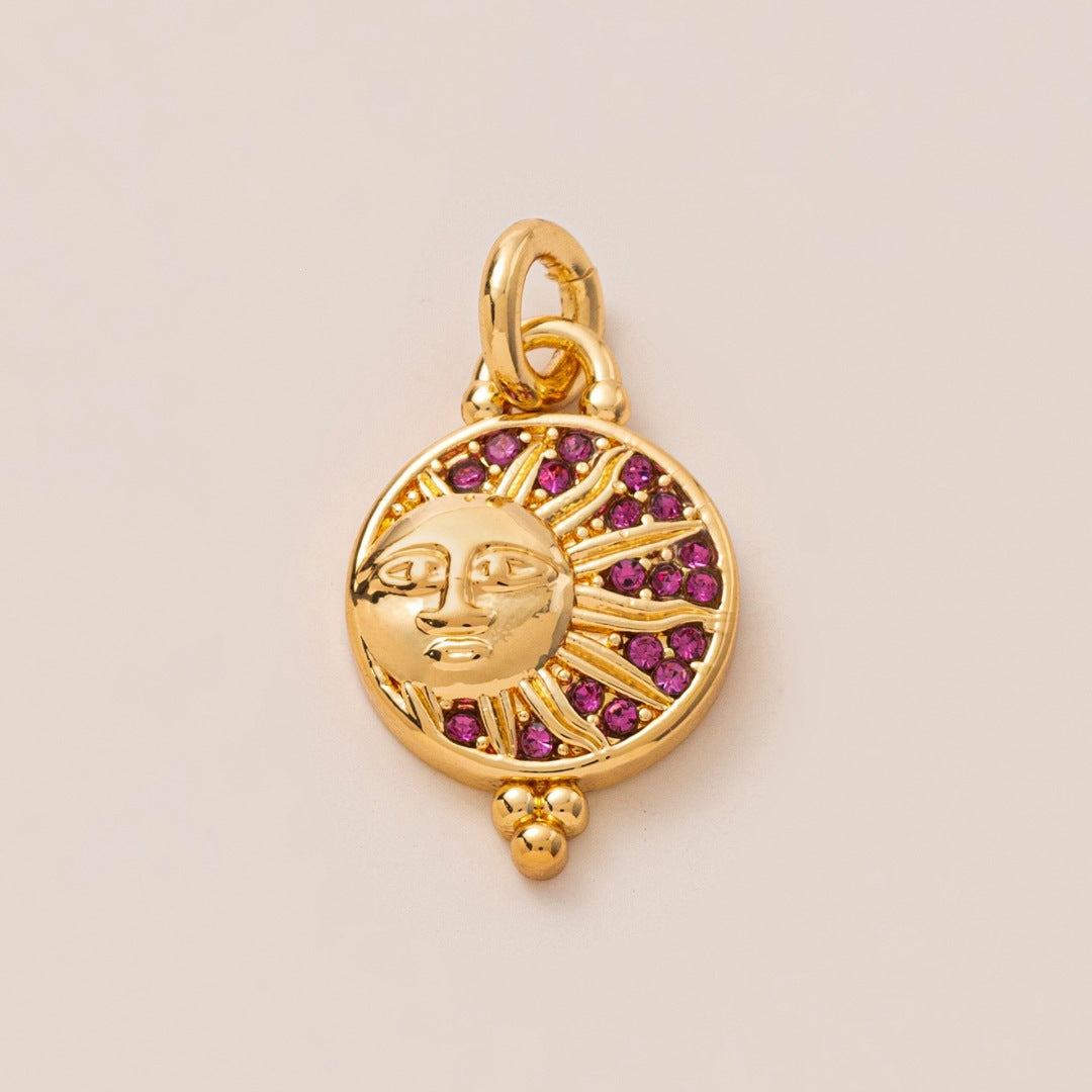 Minimalist Sweet Plated Brass Star Moon Charm Bar for Bag DIY Pendant