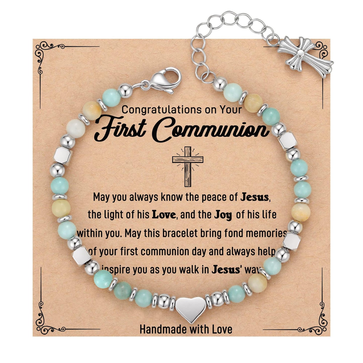Sweet Heart Cross Stainless Steel Bracelet
