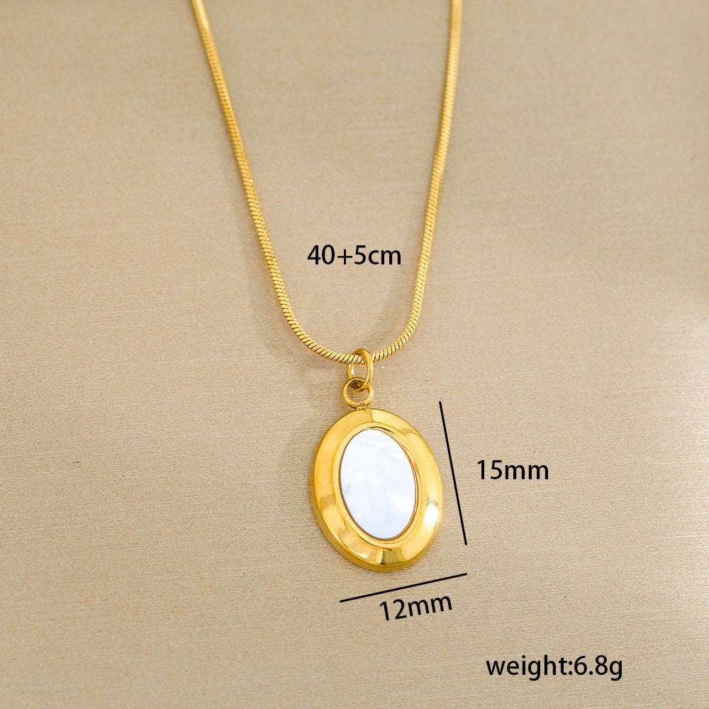 Collar minimalista de acero de titanio con forma de corazón, chapado en oro, perla y cadena ajustable para mujer