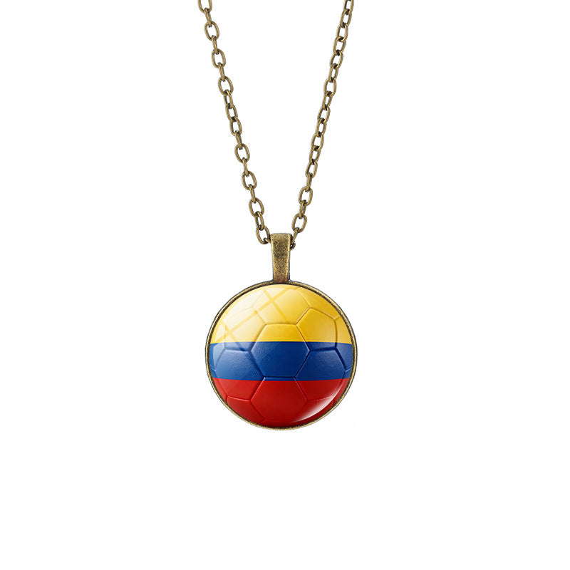 Sporty Round Geometric Alloy Plated Pendant Necklace with Crystal Charm for Unisex