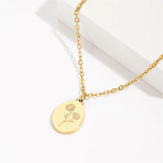 Minimalist Stainless Steel Polished Round Coin Pendant Necklace with Titanium Steel Charm for Unisex Everyday Wear