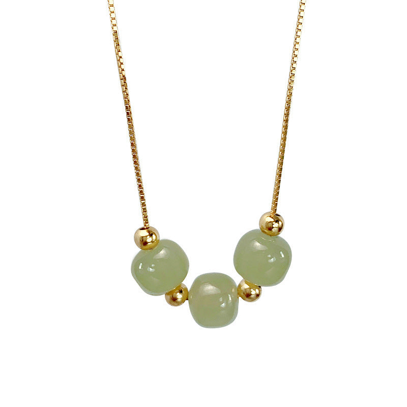 Collana da Donna in Acciaio al Titanio Placcato con Design Geometrico Vintage, Catena Box e Medaglione Minimalista