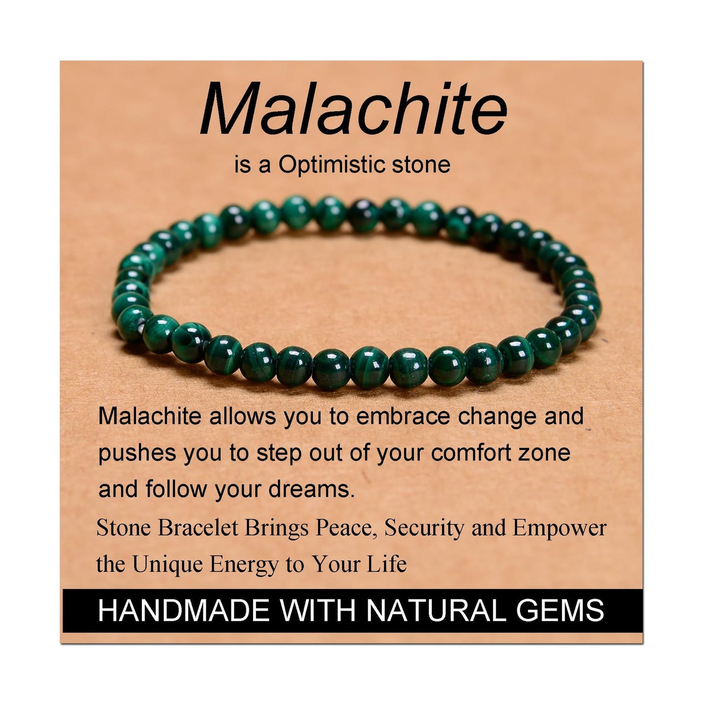 Minimalist Round Green Agate Amethyst Map Stone Obsidian Malachite White Agate Crystal Stretch Bracelet Unisex Geometric Jewelry