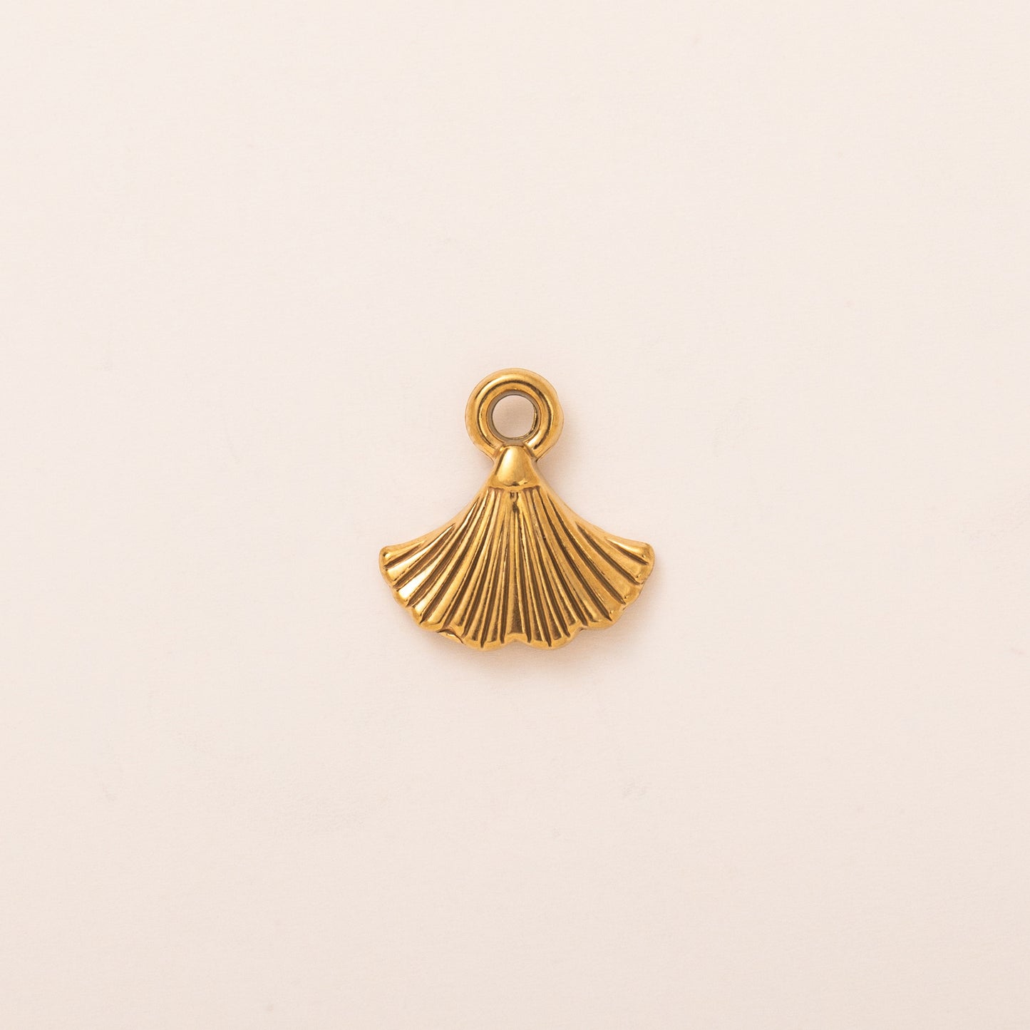 Vintage 18K Gold Plated Stainless Steel Plant Pendant Charm Bar with Adjustable Chain