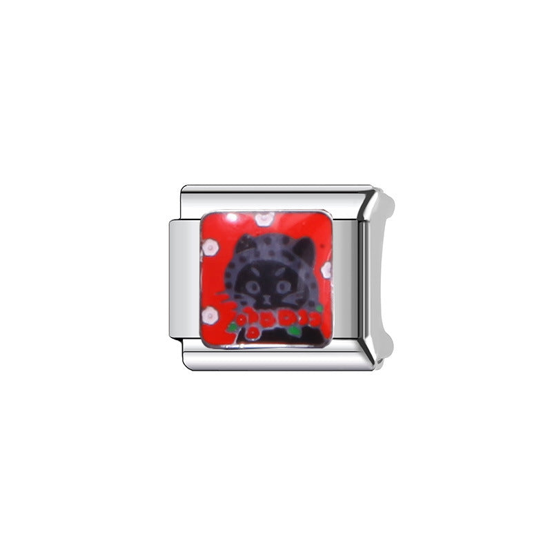 Sweet Cartoon Animal Stainless Steel Plated Charm Bar for Unisex