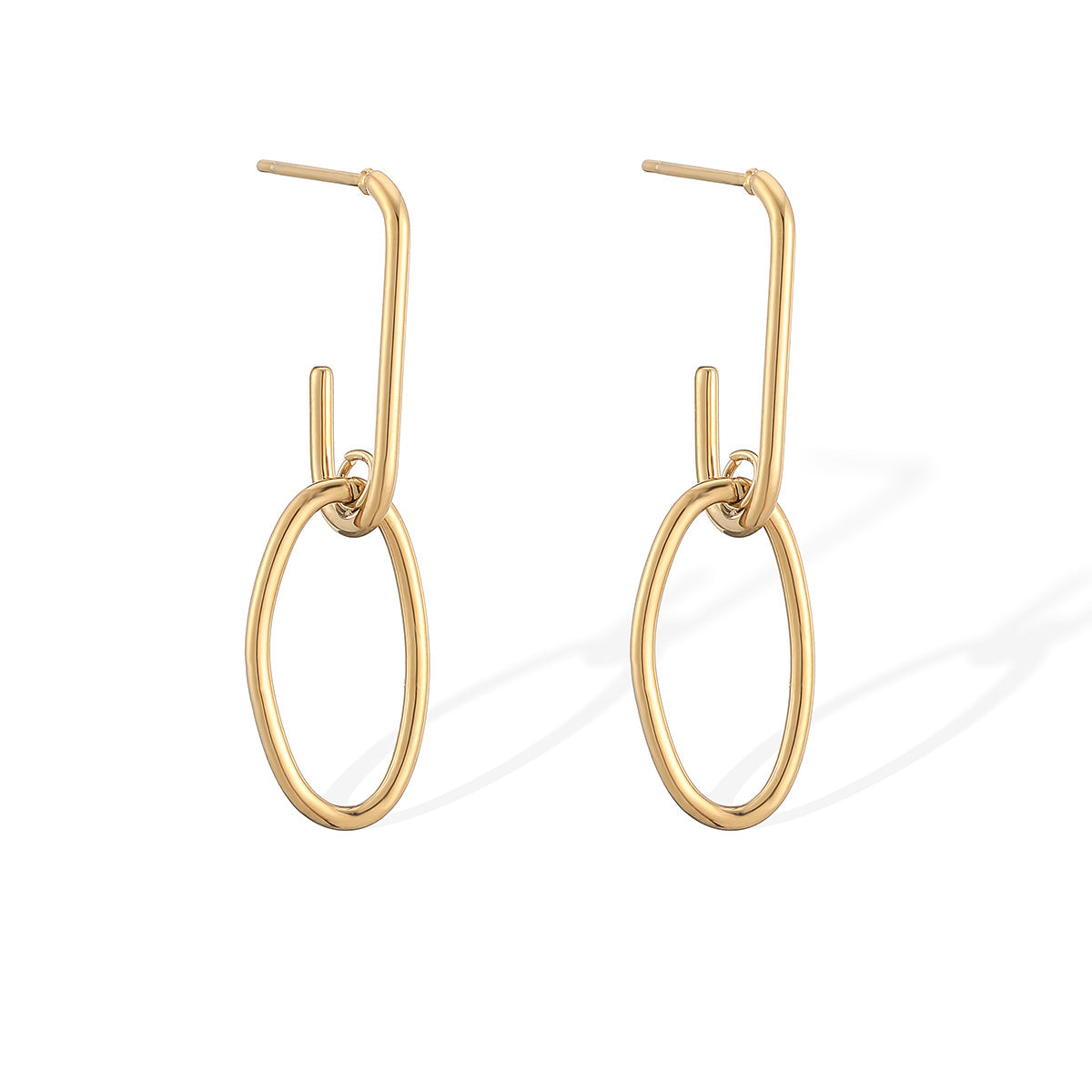 Minimalist 18K Gold Plated Stainless Steel Geometric Earrings for Women