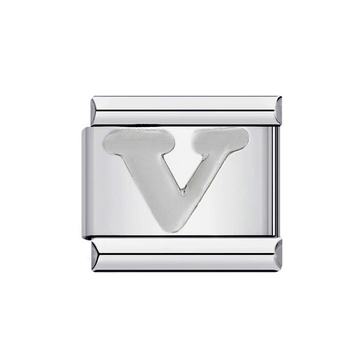 Minimalist Letter Stainless Steel Plating Charm Bar