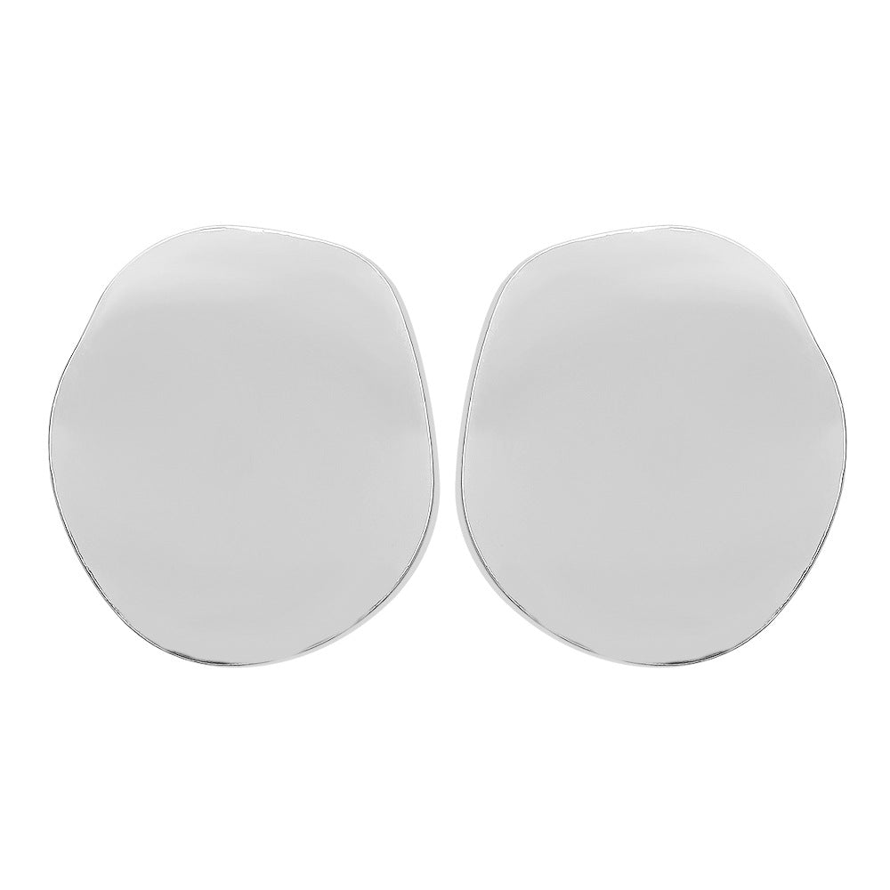 Pendientes de aleación con diseño geométrico atrevido para mujer, con superficie pulida brillante y diseño asimétrico irregular