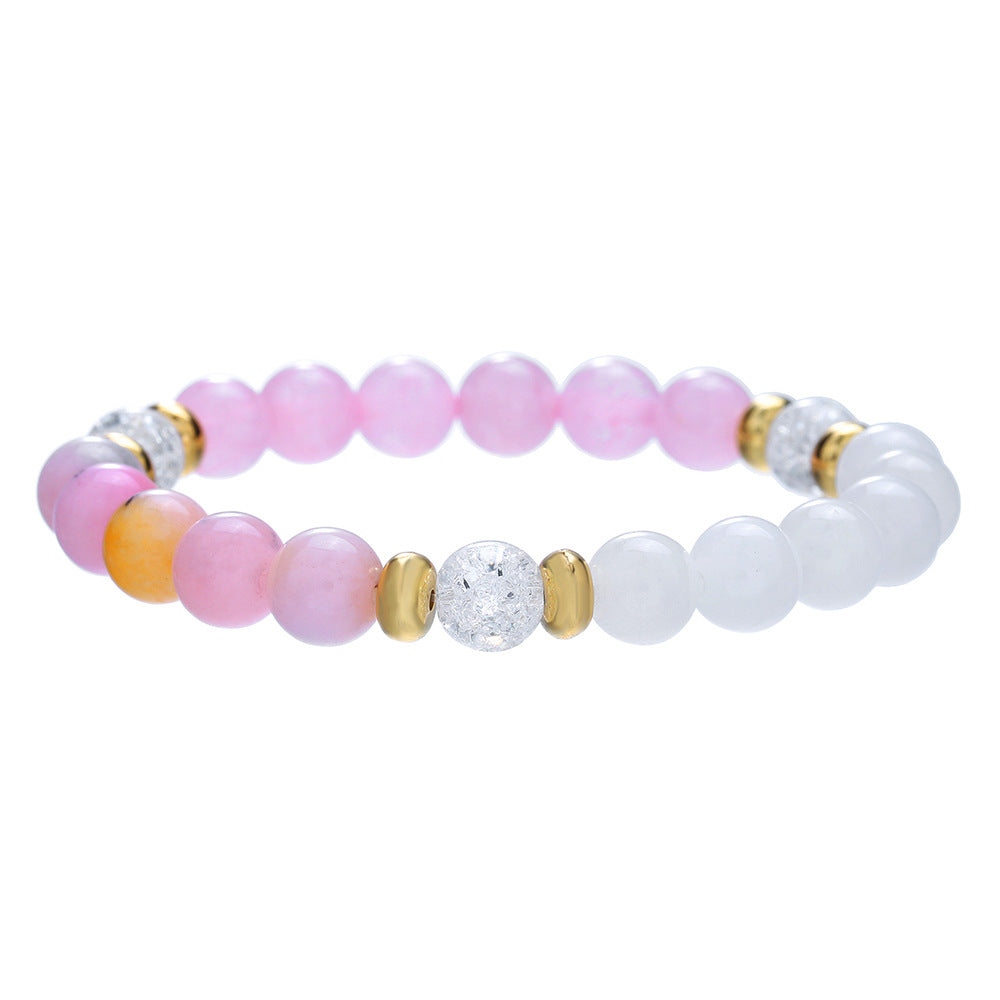 Bohemian Ethnic 8mm Round Natural Stone Stretch Bracelet with Buddha Element