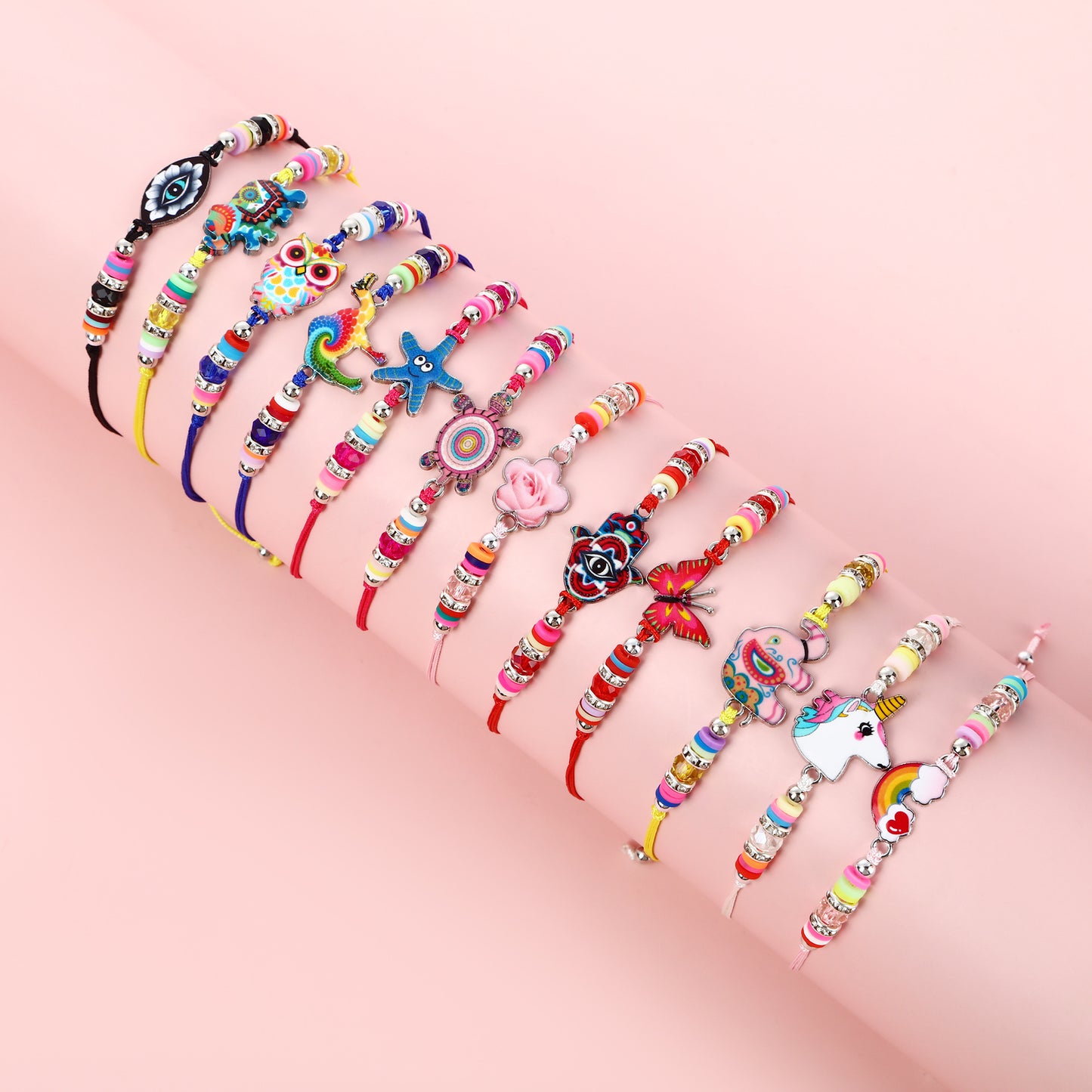 Pulsera de Dijes de Unicornio de Caricatura para Niñas Hecha de Aleación con Acabado de Esmalte, Joyería Infantil Estilo Princesa para Edades de 3 a 10+