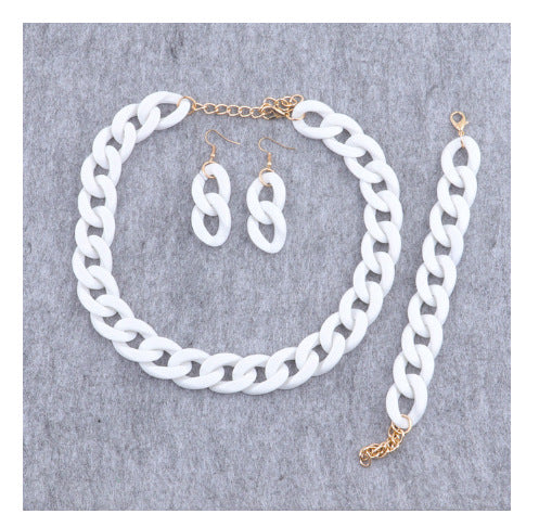 Minimalist Sweet Geometric Acrylic Pendant Necklace Set for Women