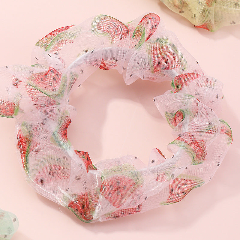 Coletero de tul con estampado de sandía dulce y fresca, con lazo estilo francés chic para niñas y niños