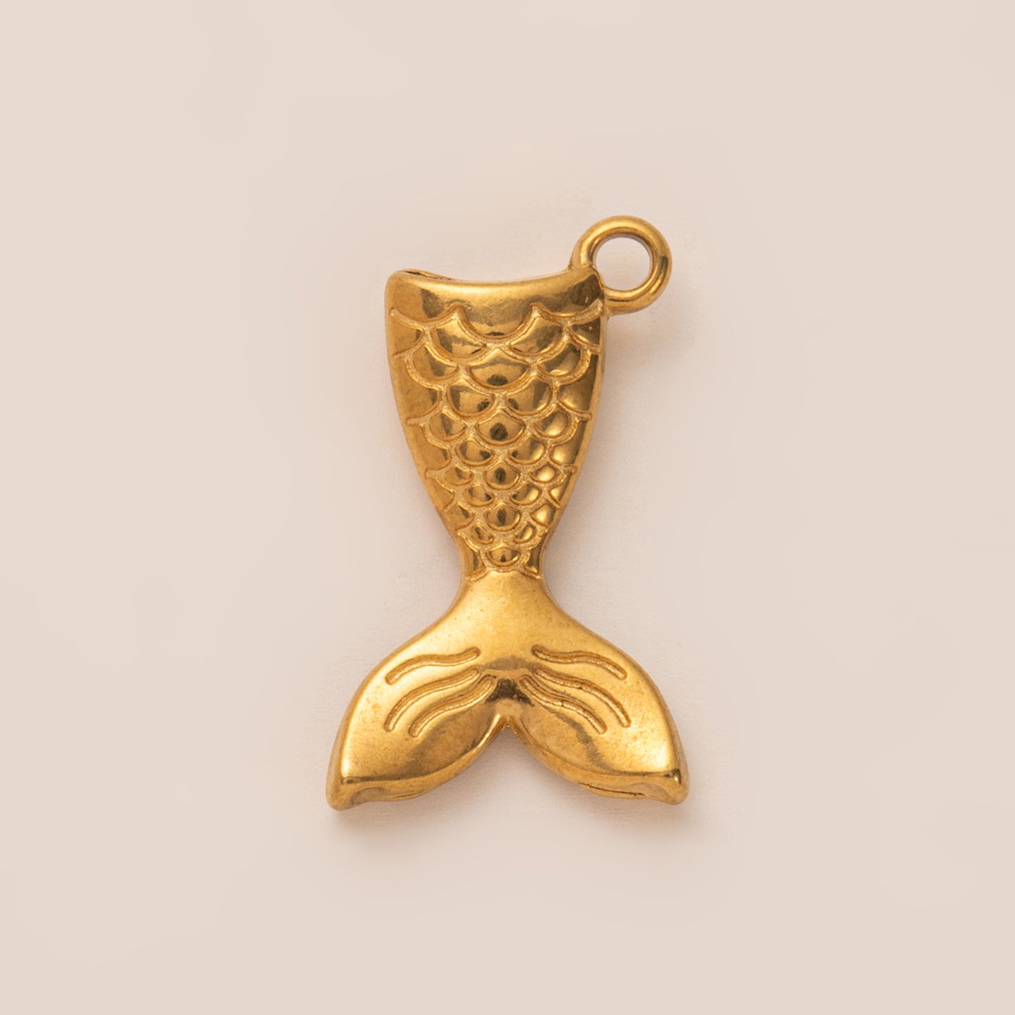 Vintage 18K Gold Plated Stainless Steel Fish Charm Bar Necklace for Unisex