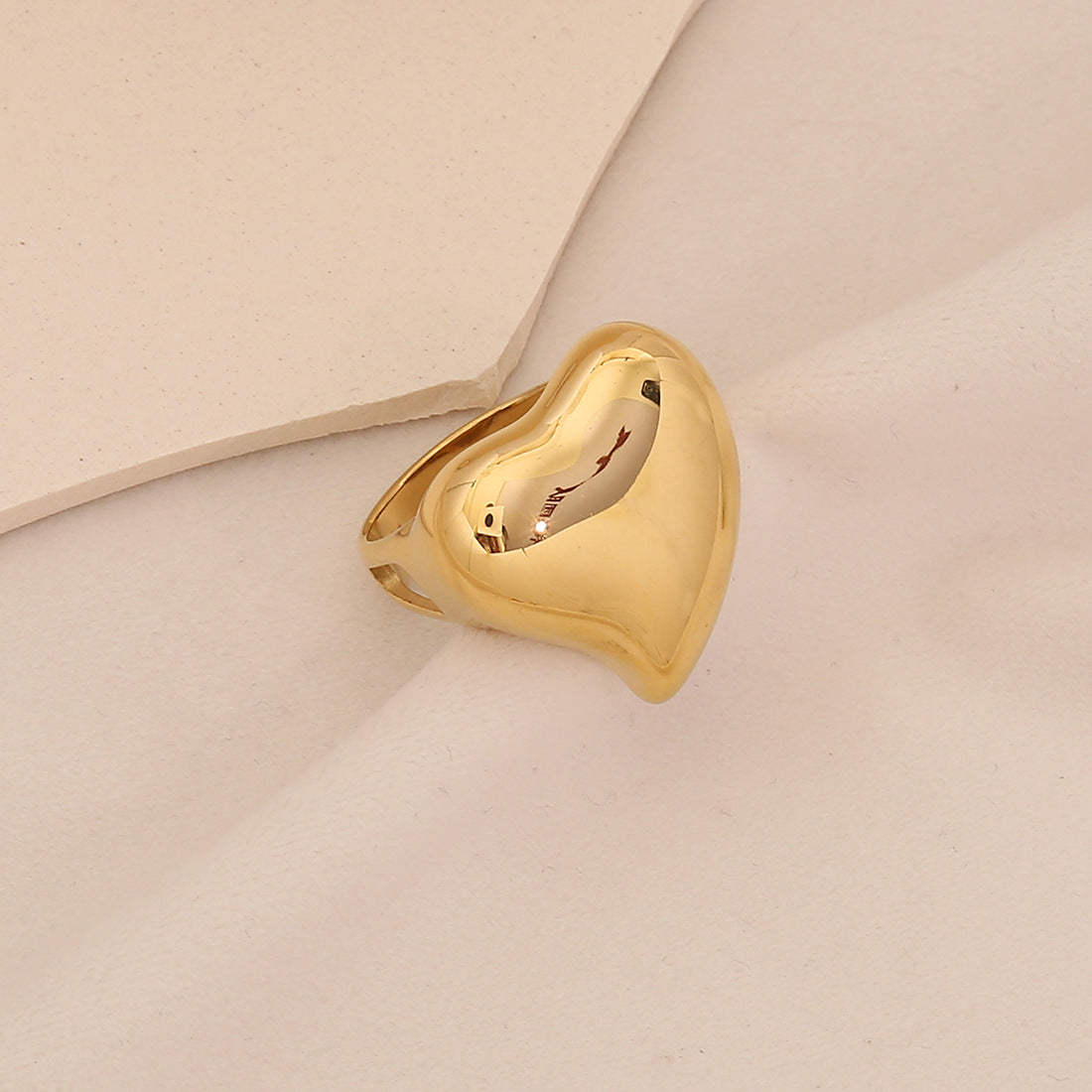 Anello regolabile da donna in acciaio inossidabile geometrico con placcatura in acciaio al titanio e design angolare triangolare e quadrilatero