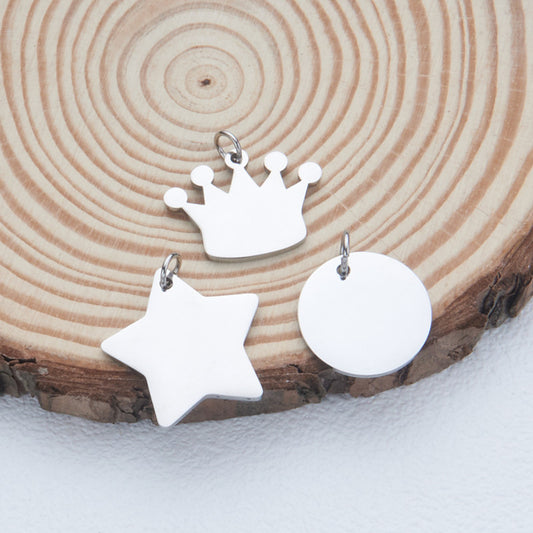 Sweet Polished Stainless Steel Star Pendant Charm Bar
