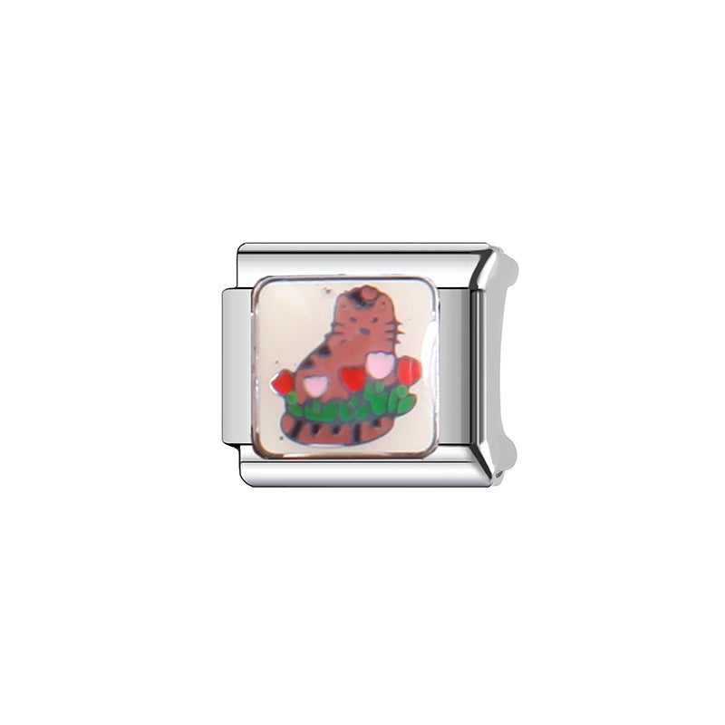Sweet Cartoon Animal Stainless Steel Plated Charm Bar for Unisex