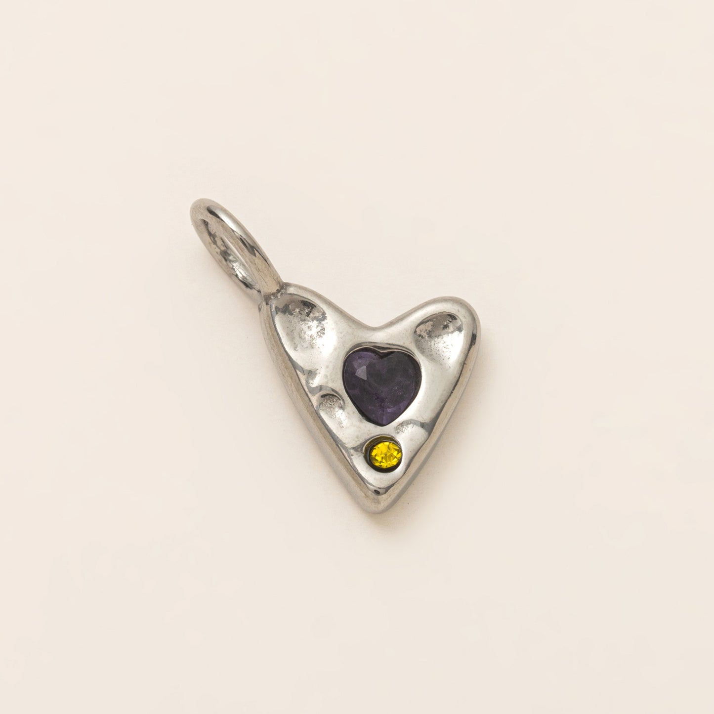 18K Gold Plated PVD Stainless Steel Heart Star Rhinestone Charm Bar with Cable Chain for Unisex