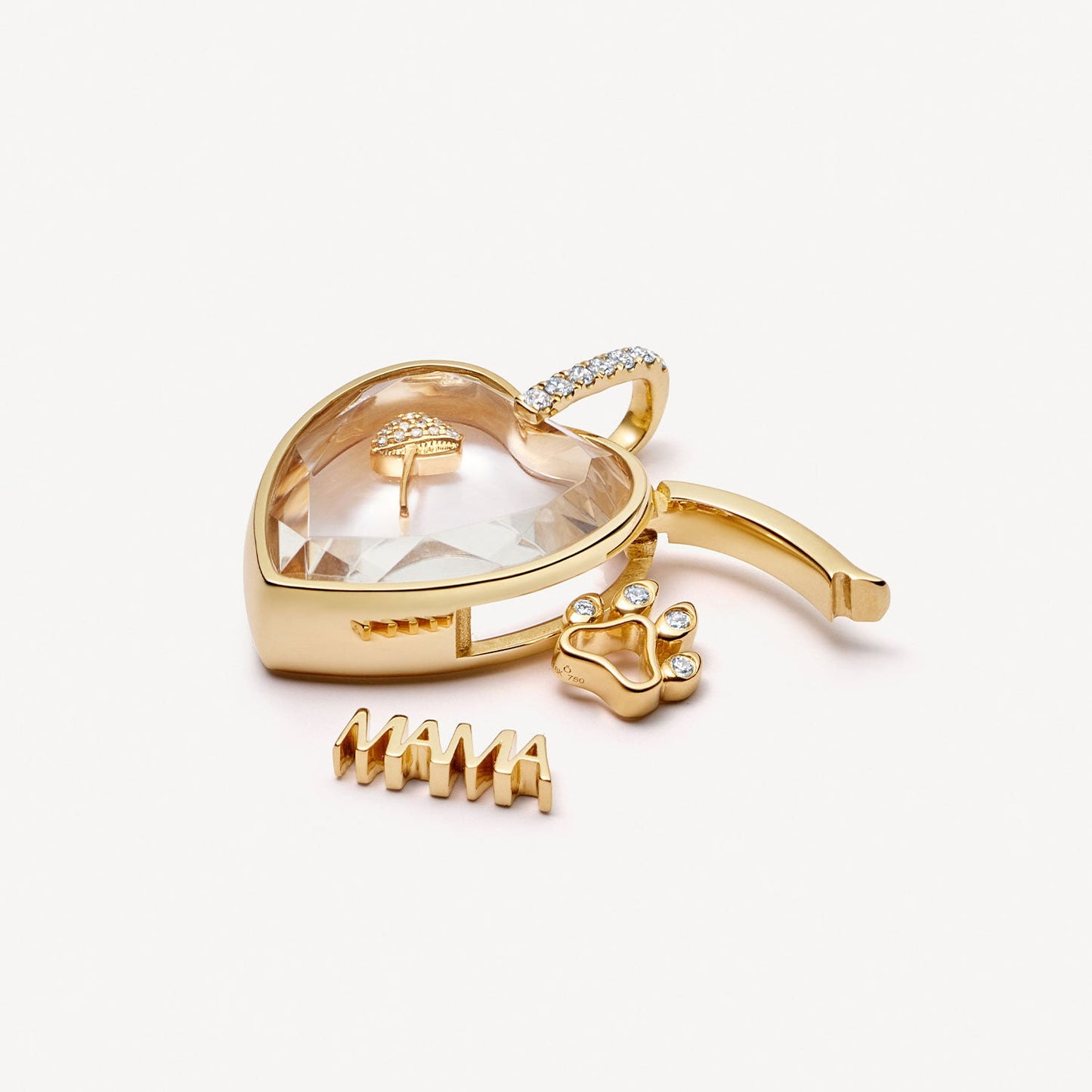 Vintage 18K Gold Plated Brass Round Geometric Locket Pendant Charm Bar with Cable Chain