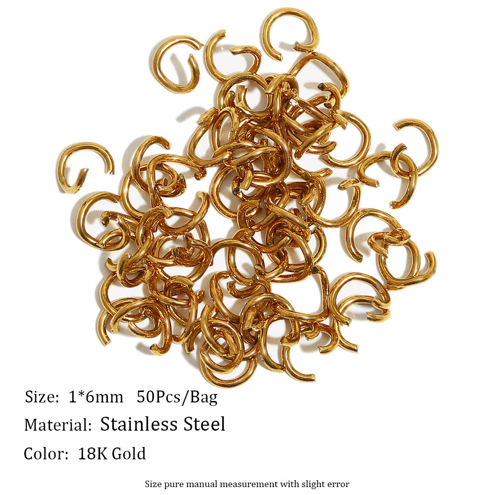 Minimalist Stainless Steel 18K Gold Plated Round DIY Charm Bar Findings