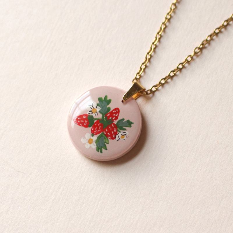 Vintage Floral Geometric Stainless Steel PVD Gold Plated Pendant Charm Bar for Women