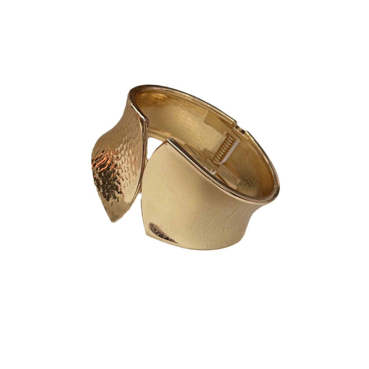 Geometric Plated Alloy Wide Open Cuff Bracelet