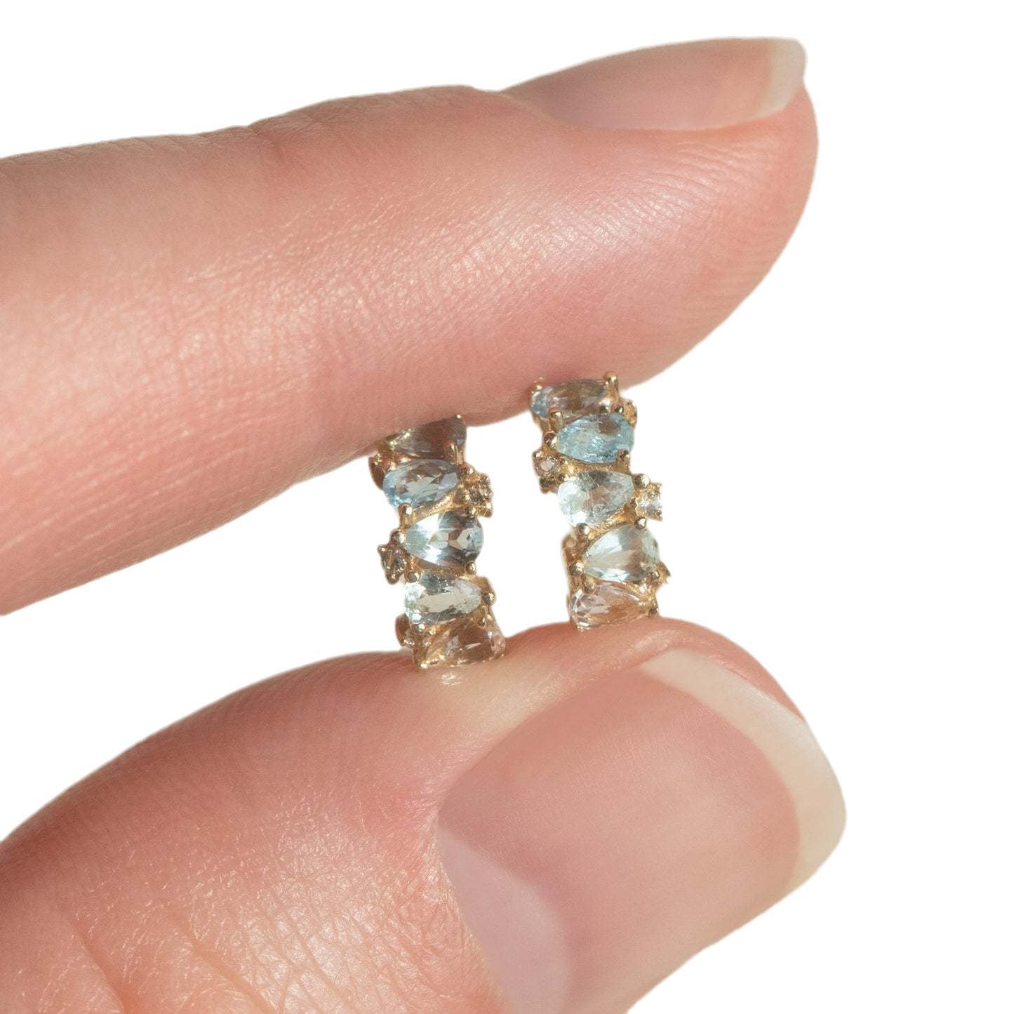 Pendientes de cobre con pasador en forma de U geométricos vintage y acabado galvanizado para mujer
