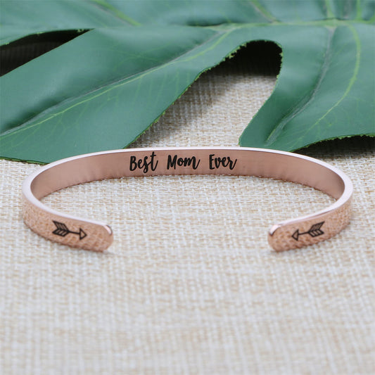 Pulsera de acero inoxidable de moda para mujer con acabado chapado, regalo ideal de Navidad, cumpleaños, Acción de Gracias para mamá