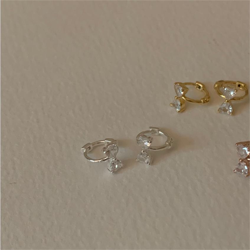 Aretes Minimalistas de Lazo en Plata de Ley 925 con Detalles de Circonita para Mujer