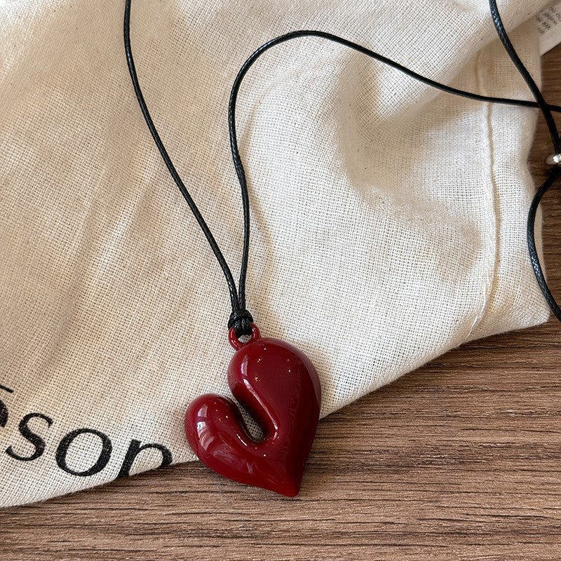 Collana con ciondolo geometrico in acrilico stile retrò da donna con charm in lega, fatta a mano, catena a strati alla moda minimalista