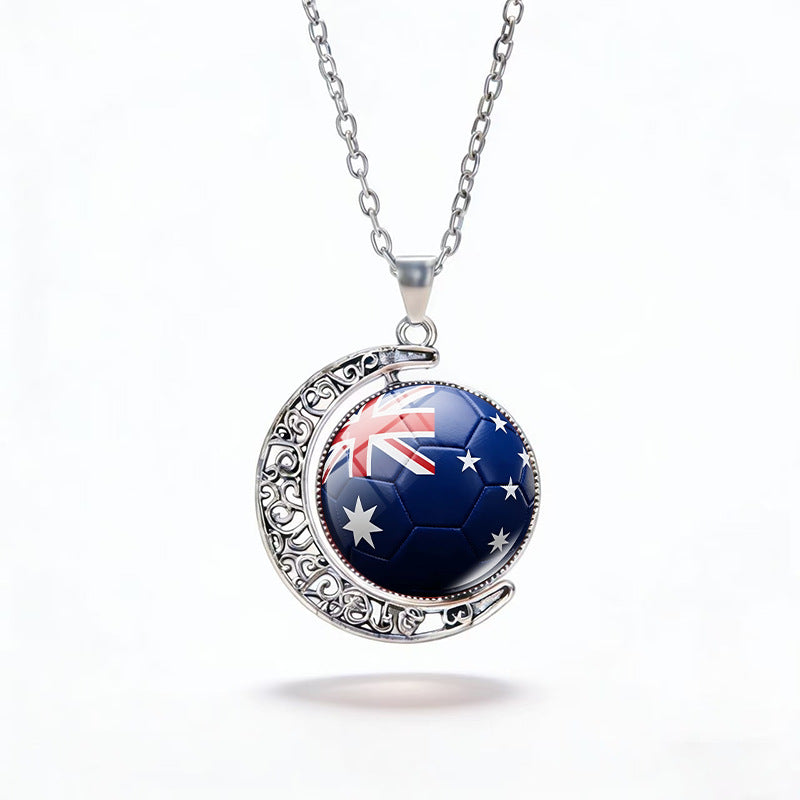 Casual Unisex Alloy Plated Moon Geometric Pendant Crystal Necklace