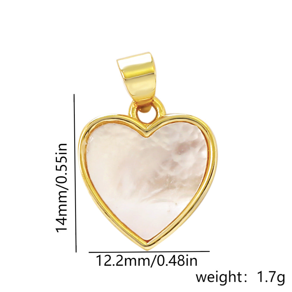 Barra con ciondolo a forma di cuore minimalista di lusso, placcata in ottone con zirconi cubici