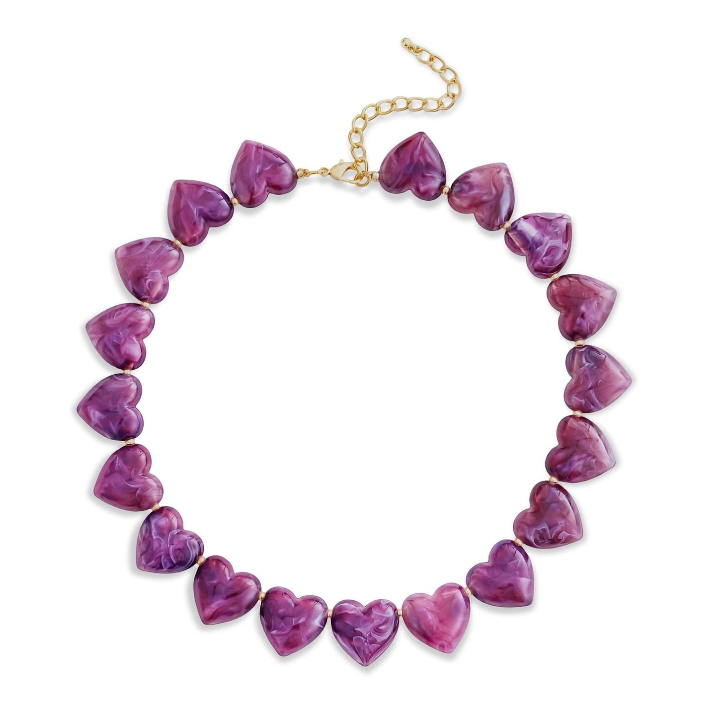 Minimalist Heart Resin Acrylic Pendant Necklace for Women Casual Cable Chain