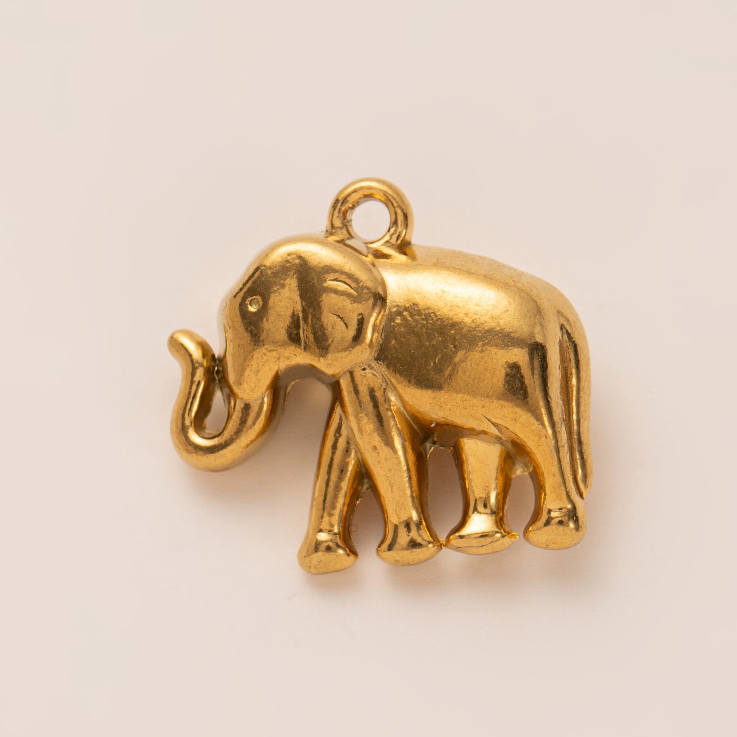 Vintage 18K Gold Plated Animal Stainless Steel PVD Ball Chain Charm Bar
