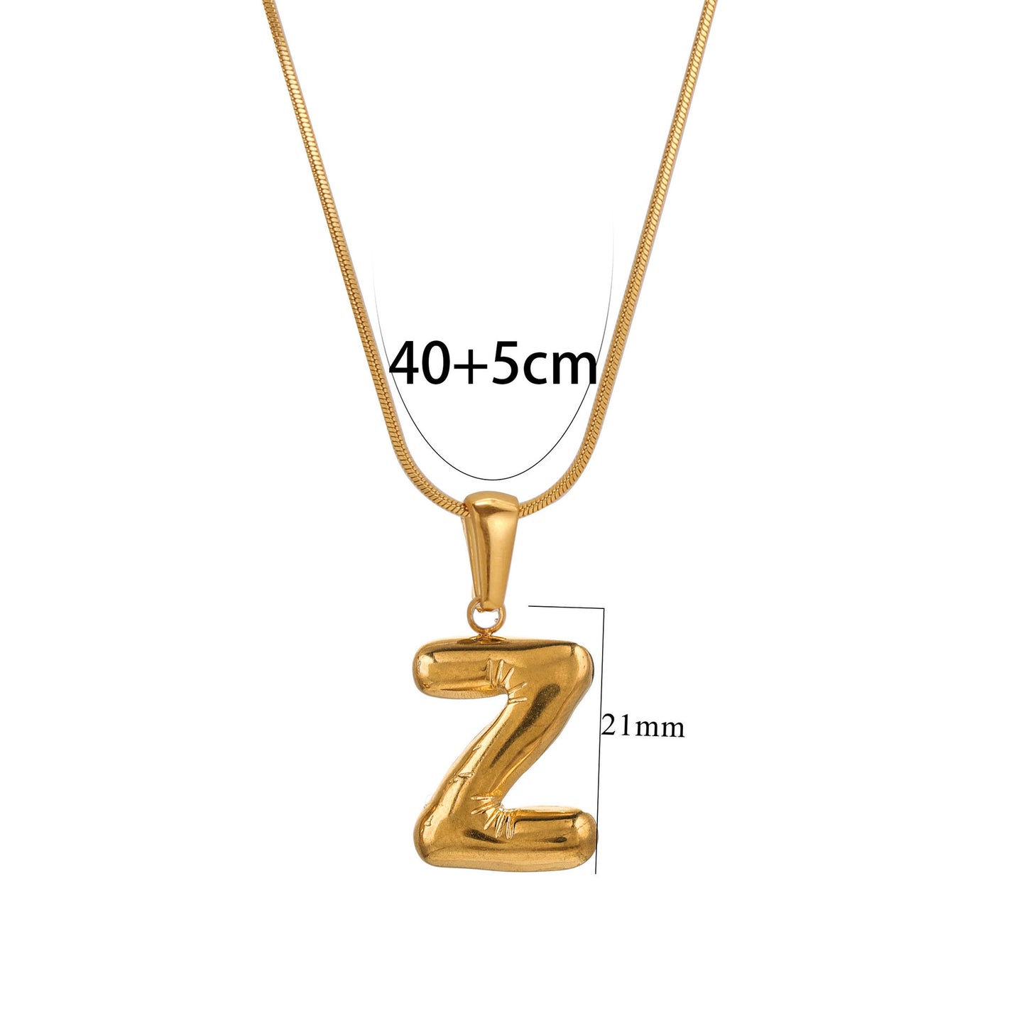 Collana con Pendente Rotondo Minimalista con Lettera per Donna e Uomo Acciaio Inossidabile con Placcatura in Oro 18K Design Geometrico Lucidato Ispirato ai Palloncini