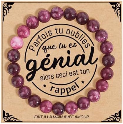 Geometric Natural Stone Beaded Bracelet with Agate and Amethyst Crystal