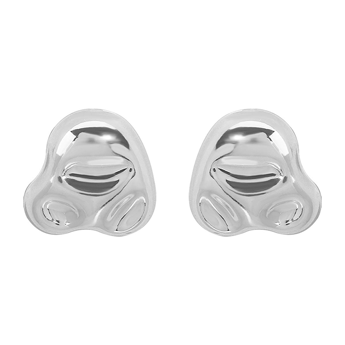 Orecchini a perno da donna minimalisti geometrici irregolari testurizzati in metallo con finitura galvanizzata