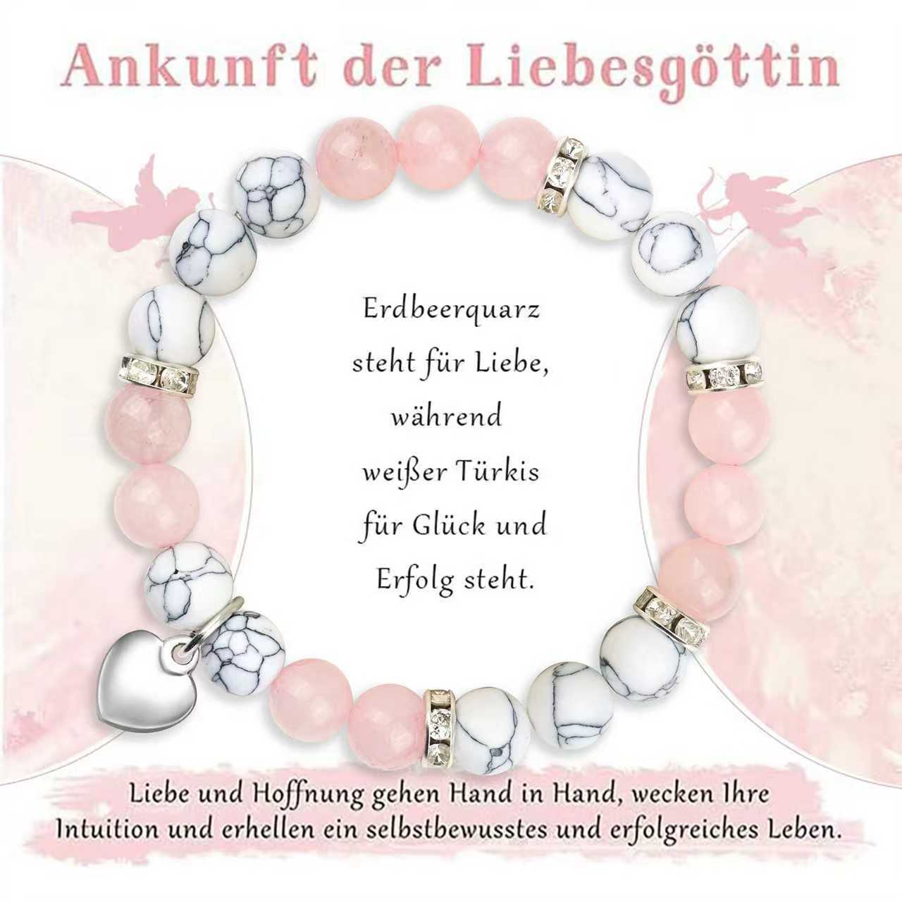 Minimalist Geometric Bowknot Rose Quartz Cat's Eye Stone Bracelet for Women