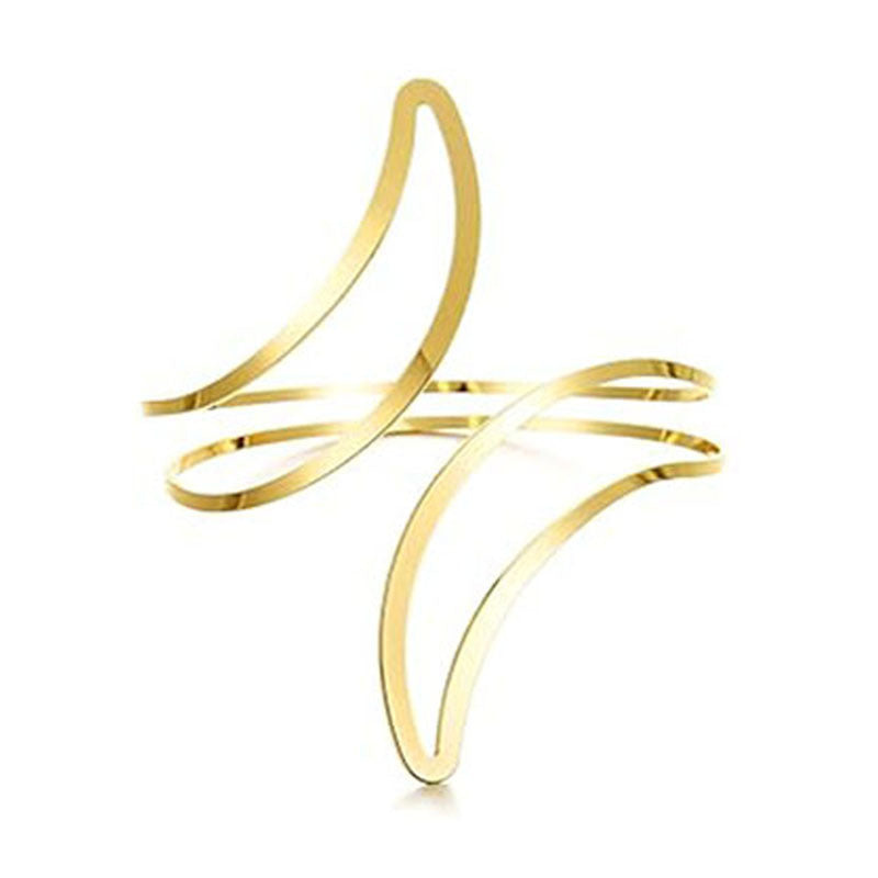 Punk Minimalist Moon Geometric Plated Alloy Arm Cuff for Women