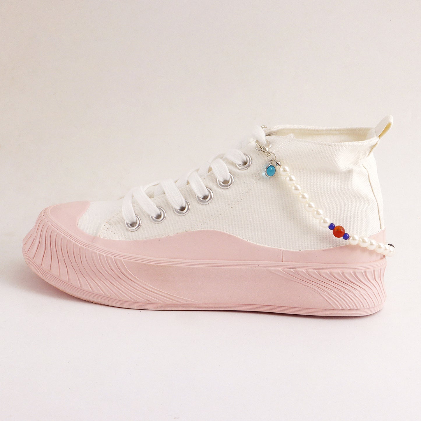 Hip-hop Punk Minimalist Geometric Alloy Anklet with Imitation Pearl and Colorful Beads Charm Bar